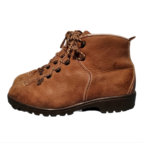 Vintage Raichle Brown Leather Mountaineering Hiker Boots Women's Size 7.5M - Picture 2 of 11